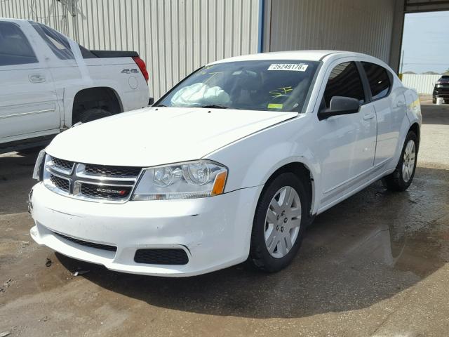 1C3CDZAB0EN195702 - 2014 DODGE AVENGER SE WHITE photo 2