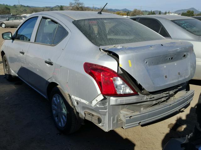 3N1CN7AP6GL911338 - 2016 NISSAN VERSA S SILVER photo 3