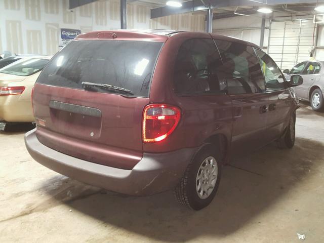 1C8GJ25G41B120353 - 2001 CHRYSLER VOYAGER MAROON photo 4