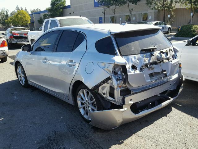 JTHKD5BH4D2170044 - 2013 LEXUS CT 200 SILVER photo 3