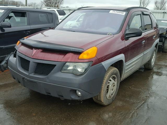 3G7DA03E81S514662 - 2001 PONTIAC AZTEK BURGUNDY photo 2