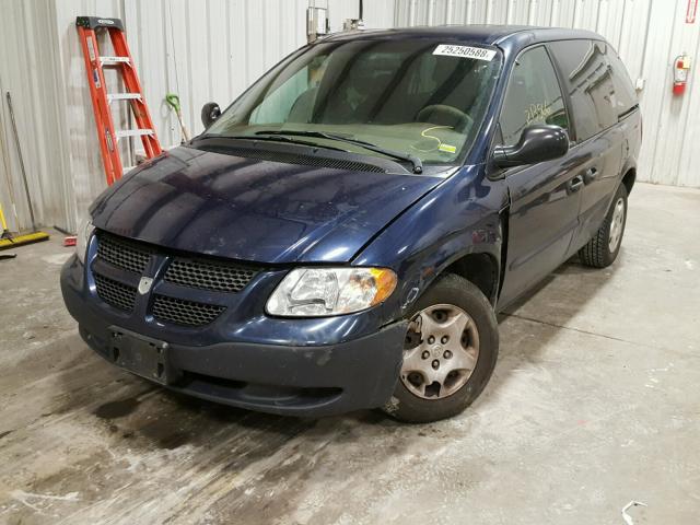 1D4GP25343B298444 - 2003 DODGE CARAVAN SE BLUE photo 2