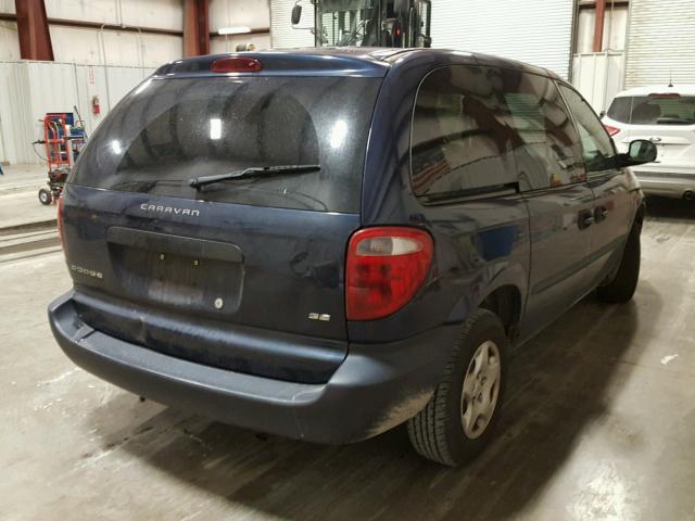 1D4GP25343B298444 - 2003 DODGE CARAVAN SE BLUE photo 4