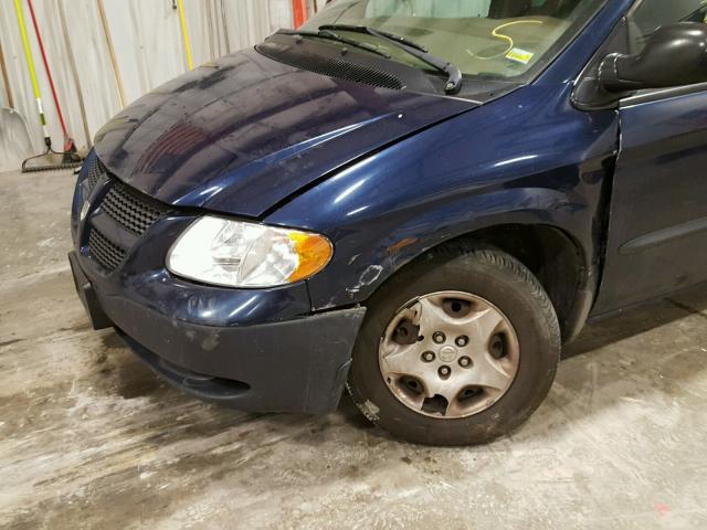 1D4GP25343B298444 - 2003 DODGE CARAVAN SE BLUE photo 9