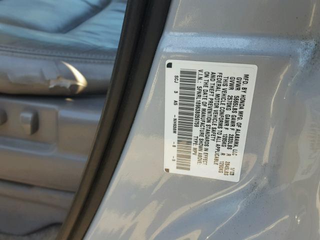 5FNRL18963B059759 - 2003 HONDA ODYSSEY EX SILVER photo 10