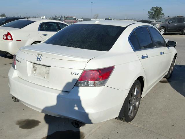 1HGCP36848A040614 - 2008 HONDA ACCORD EXL WHITE photo 4