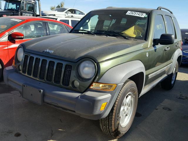 1J4GL48K07W626829 - 2007 JEEP LIBERTY SP GREEN photo 2