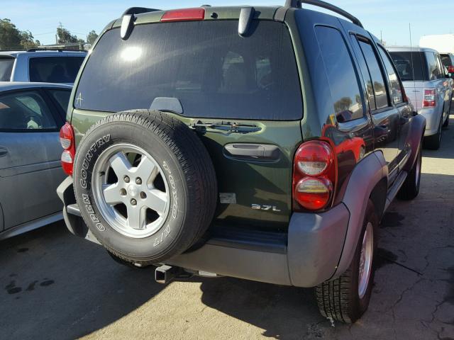 1J4GL48K07W626829 - 2007 JEEP LIBERTY SP GREEN photo 4
