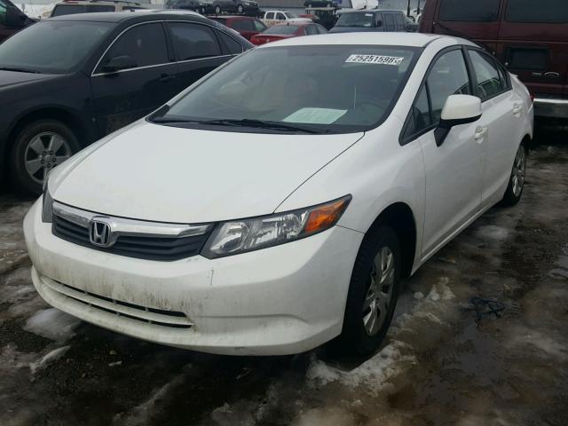 19XFB2F52CE369523 - 2012 HONDA CIVIC LX WHITE photo 2