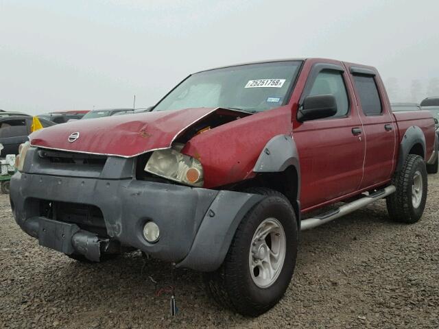 1N6ED27T92C303315 - 2002 NISSAN FRONTIER C RED photo 2