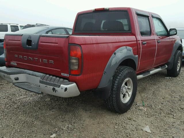 1N6ED27T92C303315 - 2002 NISSAN FRONTIER C RED photo 4