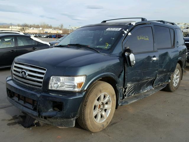 5N3AA08A34N804030 - 2004 INFINITI QX56 GREEN photo 2