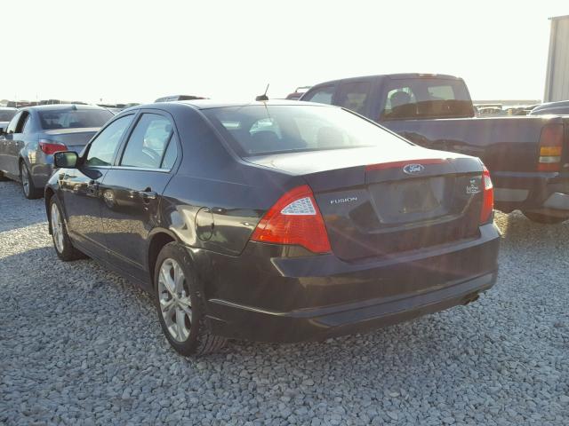 3FAHP0HA5CR349211 - 2012 FORD FUSION SE BLACK photo 3