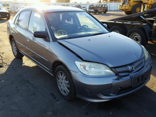 2HGES15565H633682 - 2005 HONDA CIVIC LX GRAY photo 1