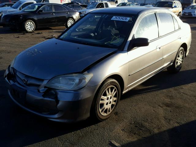 2HGES15565H633682 - 2005 HONDA CIVIC LX GRAY photo 2