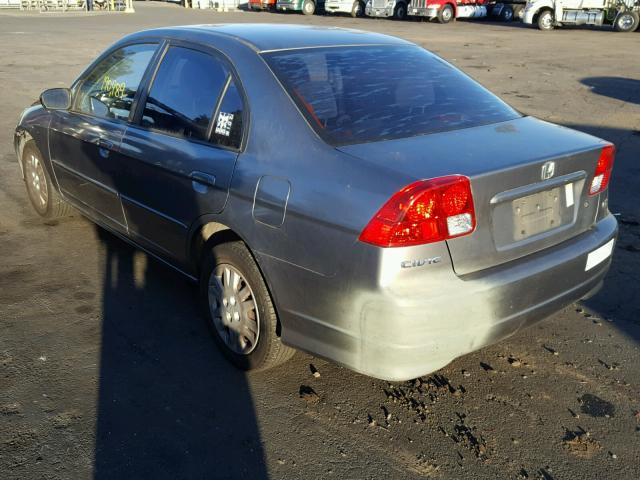 2HGES15565H633682 - 2005 HONDA CIVIC LX GRAY photo 3