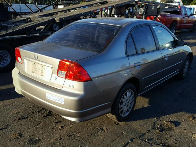 2HGES15565H633682 - 2005 HONDA CIVIC LX GRAY photo 4