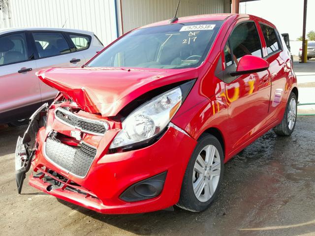 KL8CB6S98EC490336 - 2014 CHEVROLET SPARK LS RED photo 2