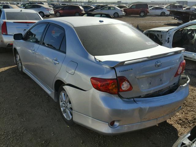 1NXBU4EE7AZ337599 - 2010 TOYOTA COROLLA BA SILVER photo 3