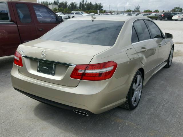 WDDHF5GBXAA243273 - 2010 MERCEDES-BENZ E 350 BEIGE photo 4