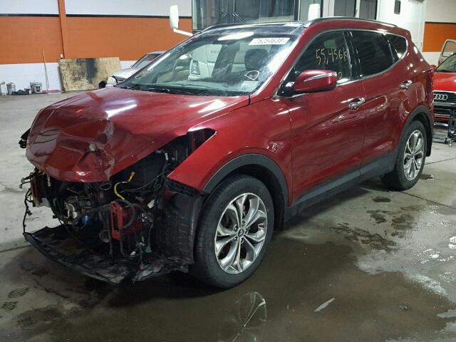 5XYZUDLAXEG178751 - 2014 HYUNDAI SANTA FE S RED photo 2