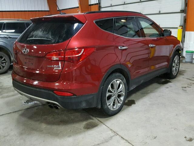 5XYZUDLAXEG178751 - 2014 HYUNDAI SANTA FE S RED photo 4