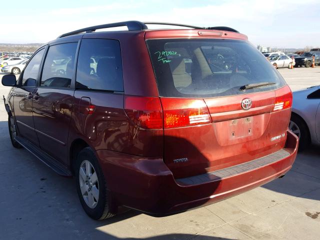 5TDZA23C64S090280 - 2004 TOYOTA SIENNA CE MAROON photo 3