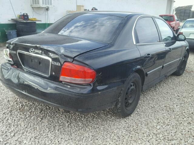 KMHWF25S24A015822 - 2004 HYUNDAI SONATA GL BLACK photo 4