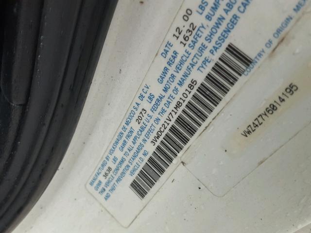 3VWDC21V71M810185 - 2001 VOLKSWAGEN CABRIO GLX 白色 照片 10