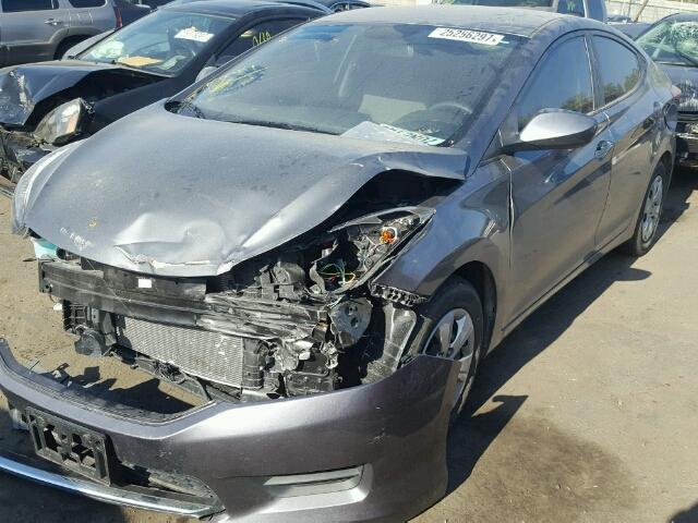 KMHDH4AE9GU643912 - 2016 HYUNDAI ELANTRA SE GRAY photo 2