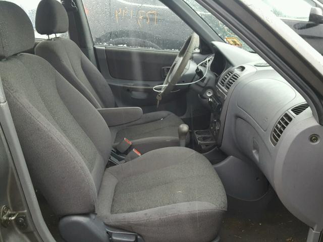 KMHCG45CX2U381477 - 2002 HYUNDAI ACCENT GL GRAY photo 5