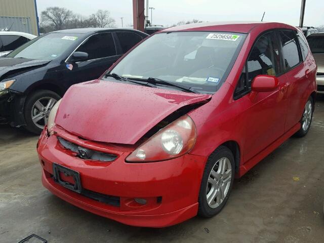 JHMGD38678S004610 - 2008 HONDA FIT SPORT RED photo 2