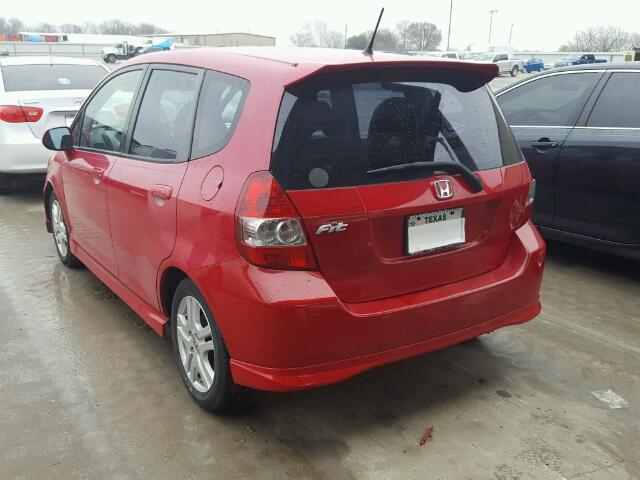 JHMGD38678S004610 - 2008 HONDA FIT SPORT RED photo 3