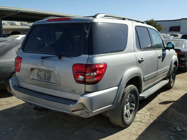 5TDZT34A24S214803 - 2004 TOYOTA SEQUOIA SR SILVER photo 4