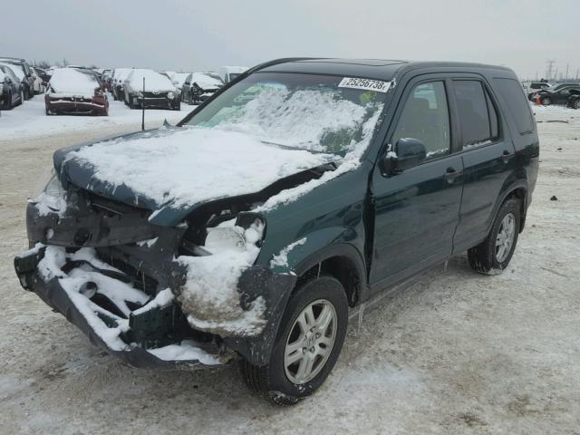 JHLRD78862C003326 - 2002 HONDA CR-V EX GREEN photo 2