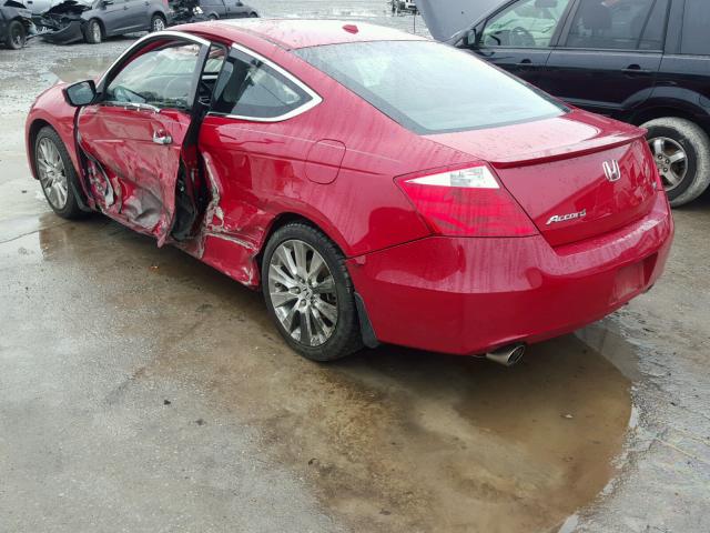 1HGCS2B84AA008993 - 2010 HONDA ACCORD EXL RED photo 3