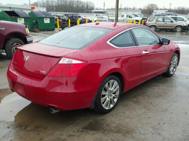 1HGCS2B84AA008993 - 2010 HONDA ACCORD EXL RED photo 4