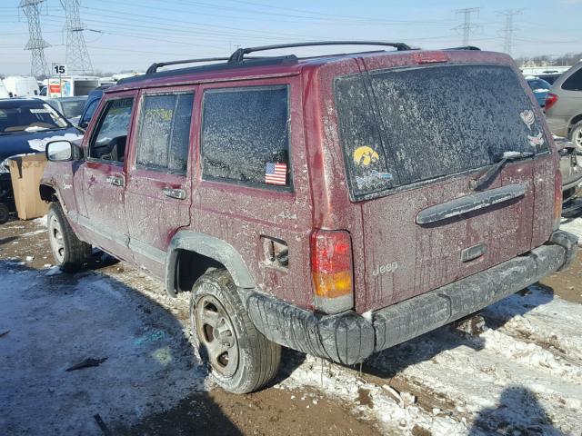 1J4FJ68S7WL104289 - 1998 JEEP CHEROKEE S RED photo 3