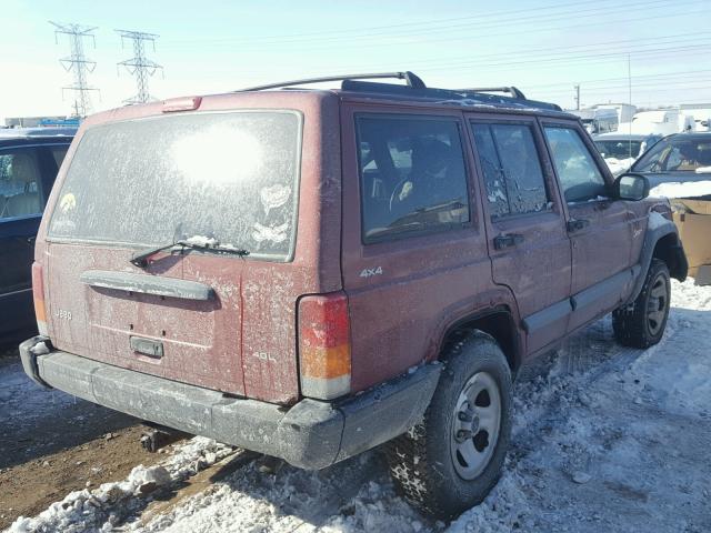 1J4FJ68S7WL104289 - 1998 JEEP CHEROKEE S RED photo 4