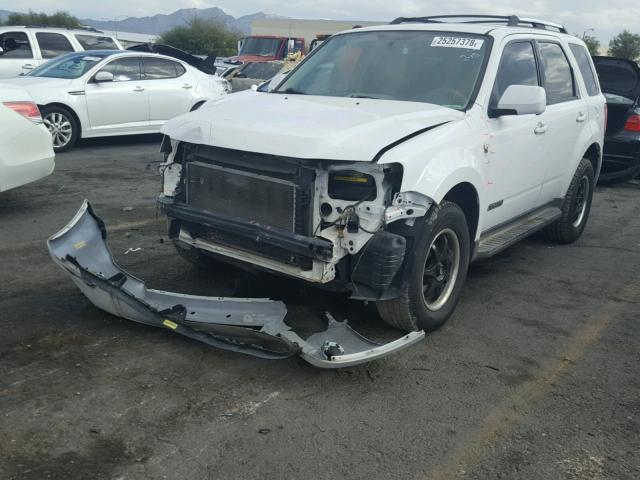 1FMCU49H88KD76524 - 2008 FORD ESCAPE HEV WHITE photo 2