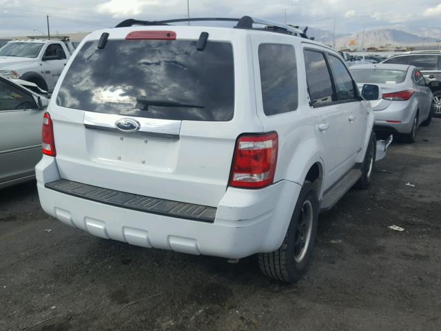 1FMCU49H88KD76524 - 2008 FORD ESCAPE HEV WHITE photo 4