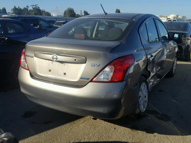 3N1CN7AP8CL877011 - 2012 NISSAN VERSA S GRAY photo 4