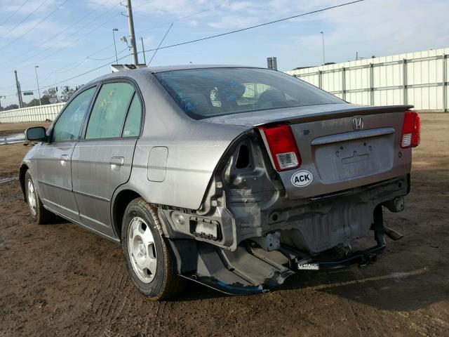 JHMES96684S009196 - 2004 HONDA CIVIC HYBR GRAY photo 3