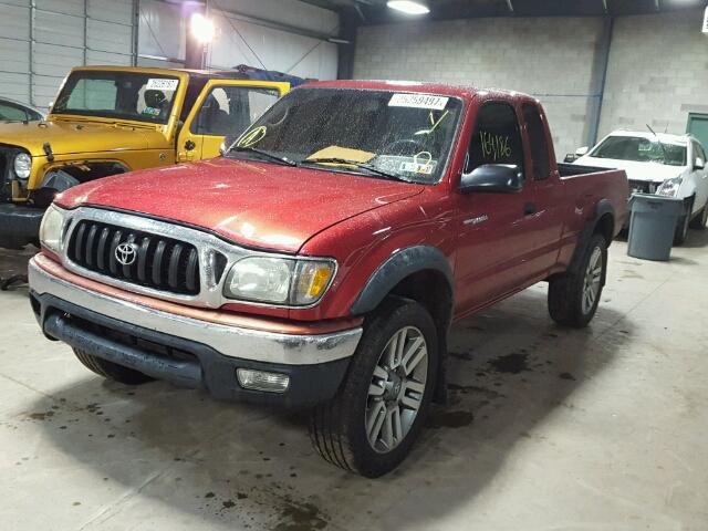 5TEWM72N64Z418763 - 2004 TOYOTA TACOMA XTR RED photo 2