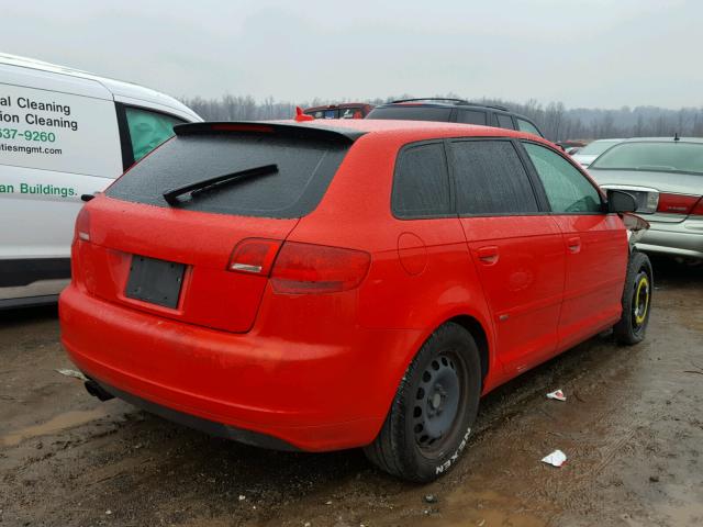 WAUHF78P67A027510 - 2007 AUDI A3 2 RED photo 4