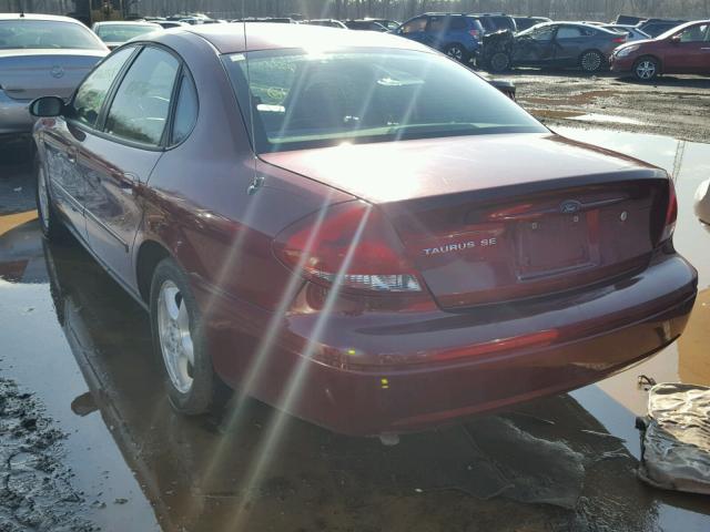 1FAFP53U04A100347 - 2004 FORD TAURUS SE BURGUNDY photo 3