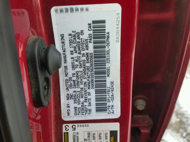 1NXBR32E56Z600065 - 2006 TOYOTA COROLLA CE RED photo 10