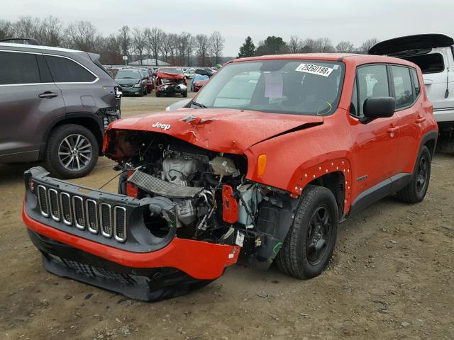 ZACCJAAT5GPC69253 - 2016 JEEP RENEGADE S Կարմիր լուսանկար 2