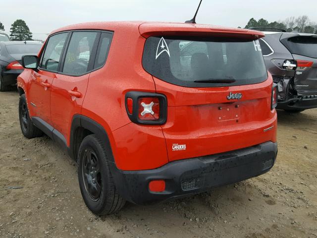 ZACCJAAT5GPC69253 - 2016 JEEP RENEGADE S Կարմիր լուսանկար 3