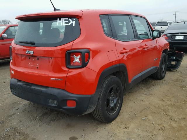 ZACCJAAT5GPC69253 - 2016 JEEP RENEGADE S RED photo 4